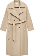 MANGO TEEN Classic Belted Trench Coat