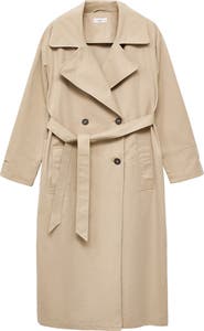 MANGO TEEN Classic Belted Trench Coat