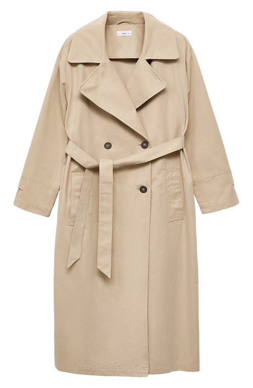 Mango Teen Classic Belted Trench Coat In Neutral