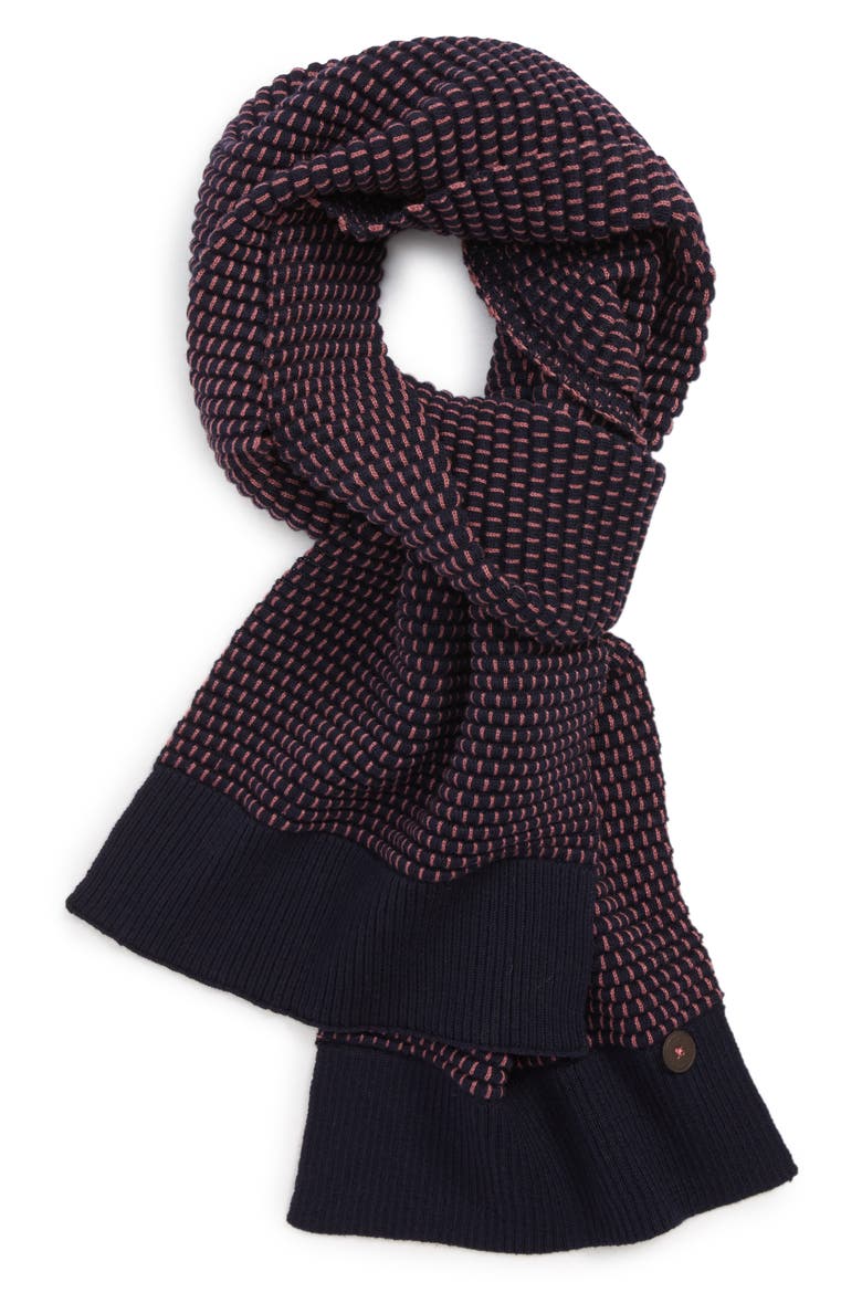 Ottoman Rib Knit Scarf, Main, color, PINK