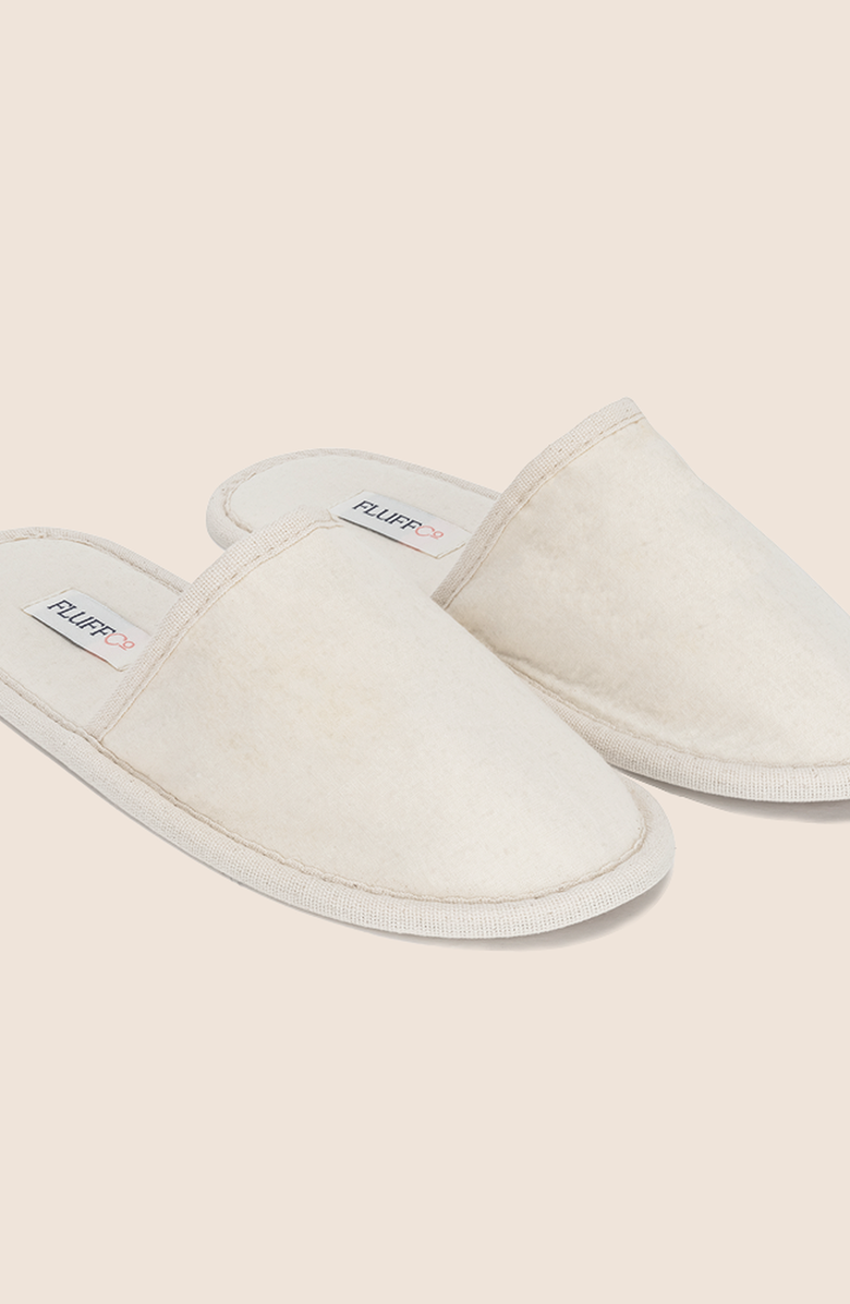 FluffCo | Hotel Comfort Hotel Slippers, Alternate, color, Off White