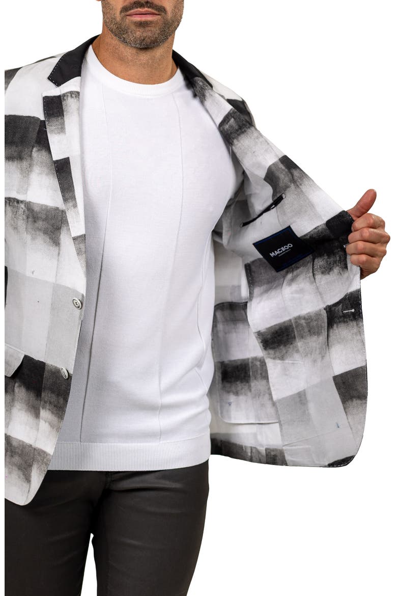 Unconstructed Marthyr022 Black Cotton Patchwork Blazer, Alternate, color, GREY