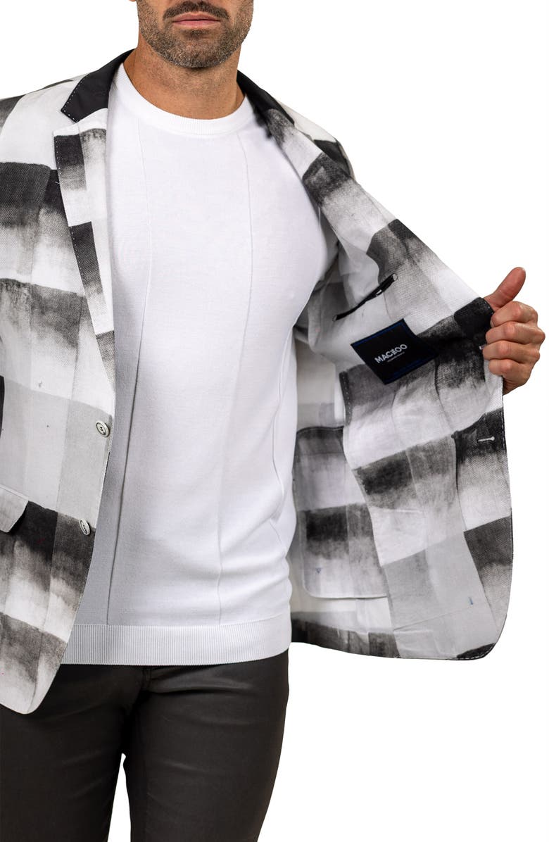 Maceoo Unconstructed Marthyr022 Black Cotton Patchwork Blazer, Alternate, color, Grey