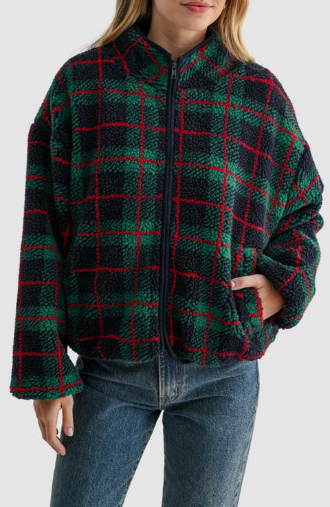 Plaid High Pile Fleece Jacket