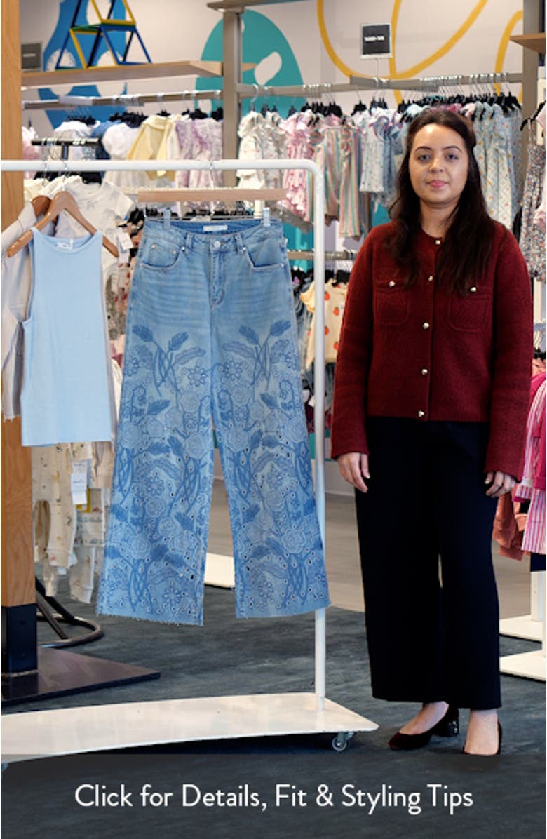 Embroidered High Waist Wide Leg Jeans, sales video thumbnail