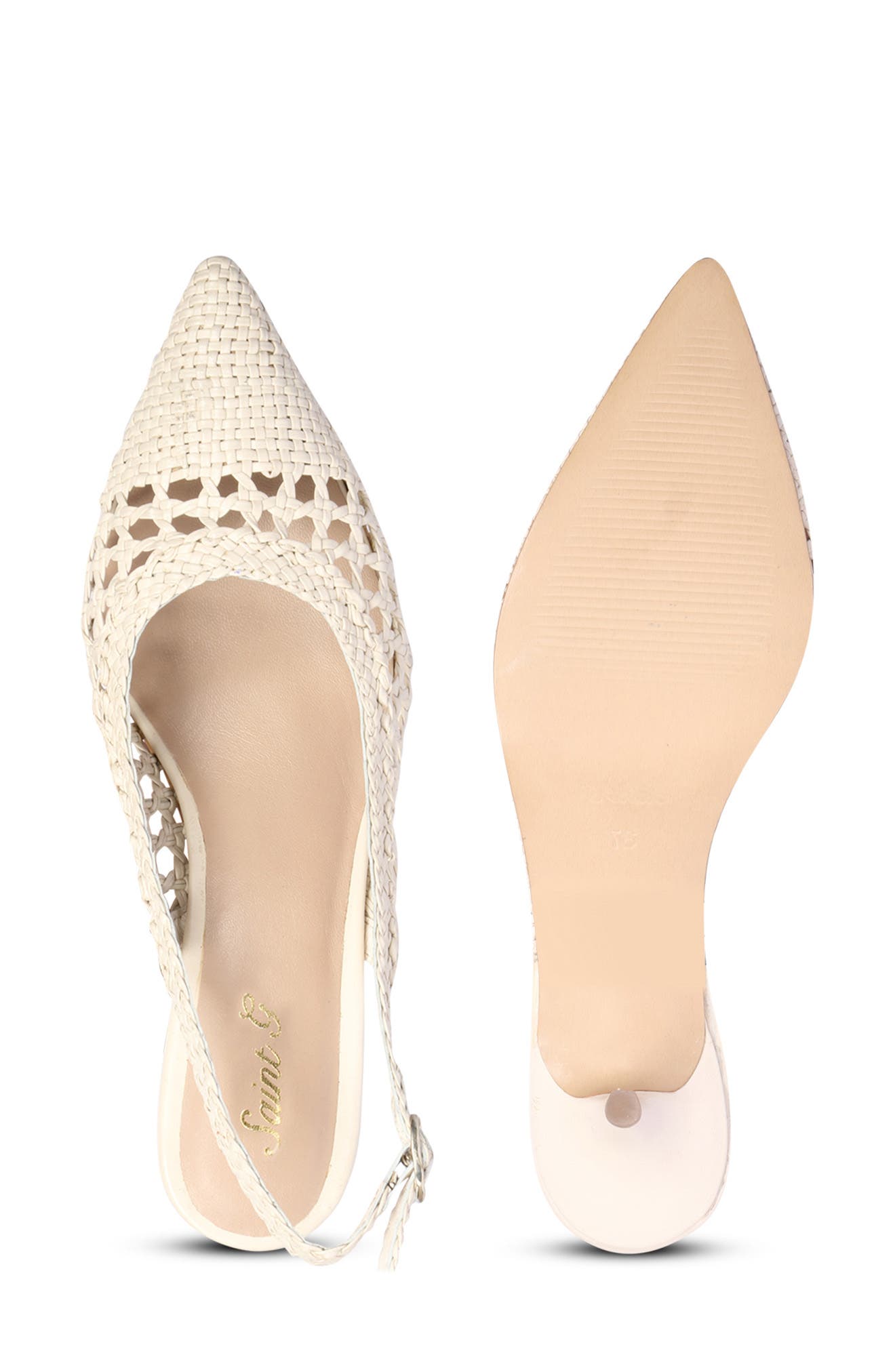 SAINT G Benni Woven Slingback Pump, Alternate, color, Ivory