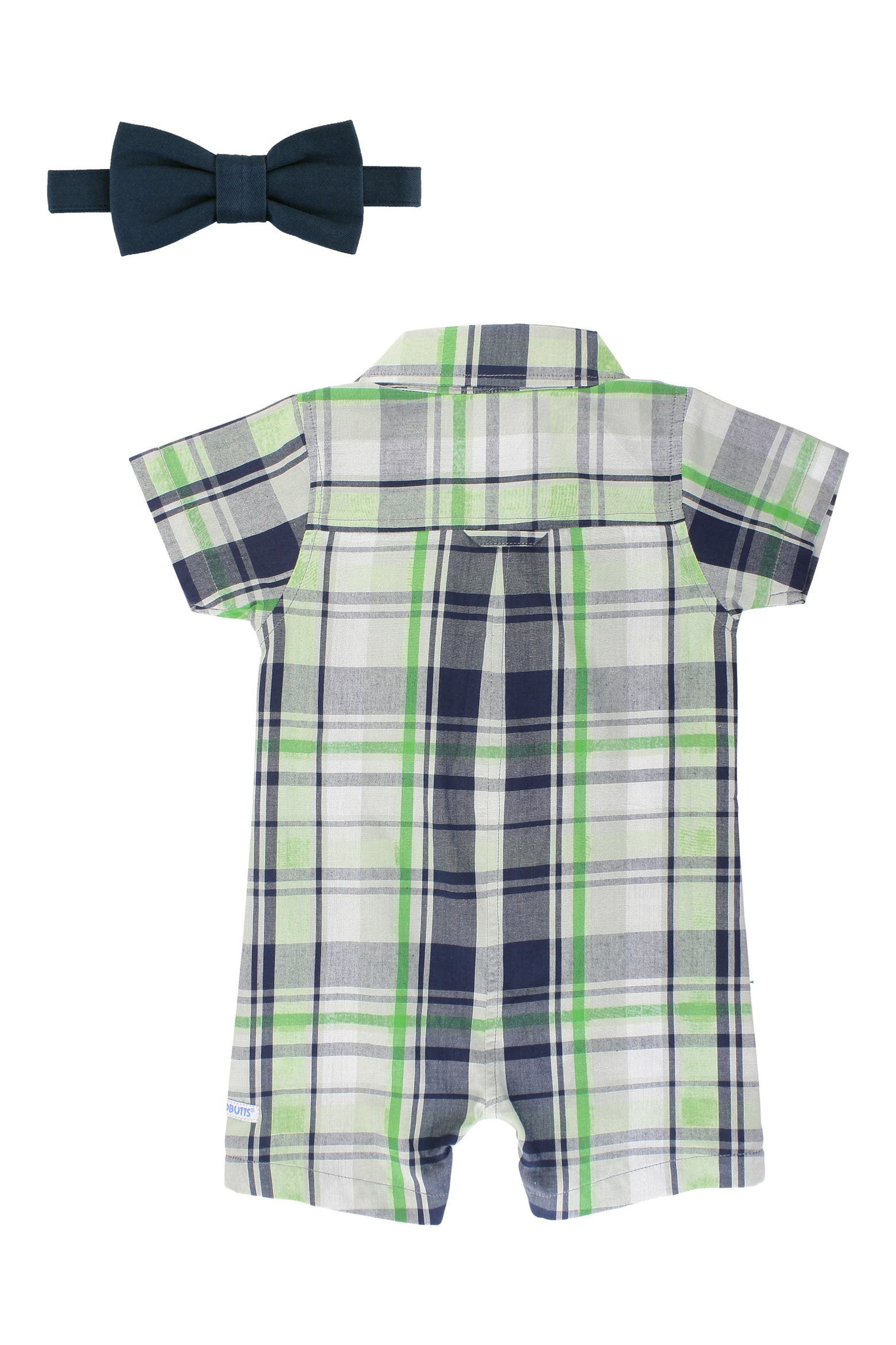 Roimper RuggedButts Plaid Romper & Bow Tie Set (Men) | Nordstrom