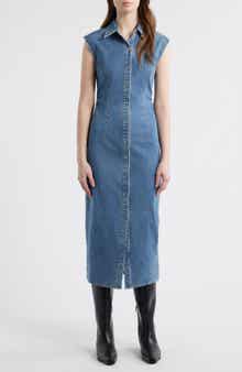Leah Airflex Denim Midi Shirtdress