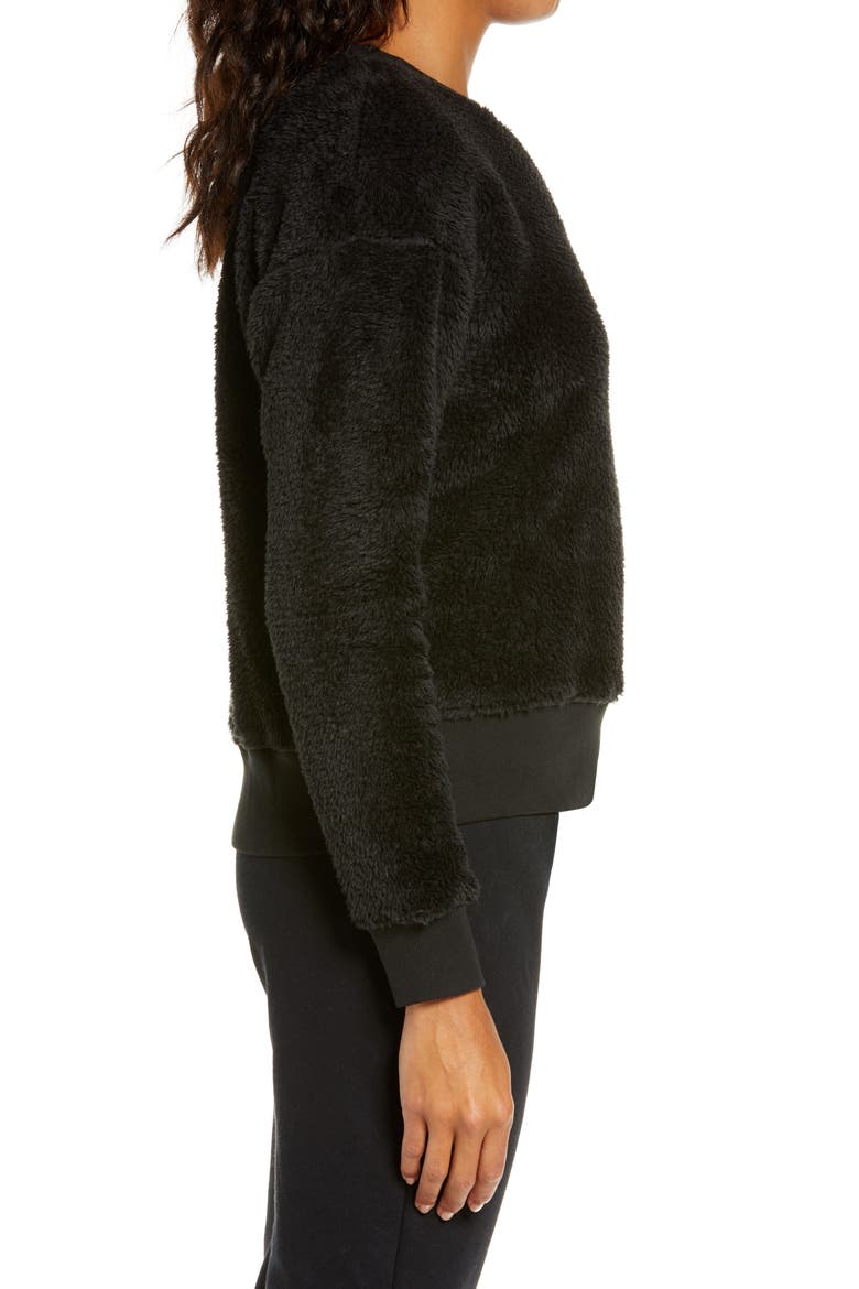 Prue Fleece Sweatshirt, Alternate, color, BLACK