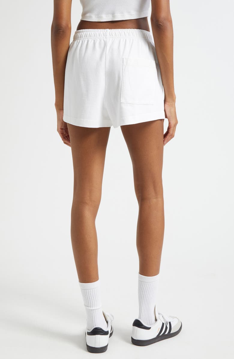 Sporty & Rich New York Health Club Disco Graphic Cotton Sweat Shorts, Alternate, color, White