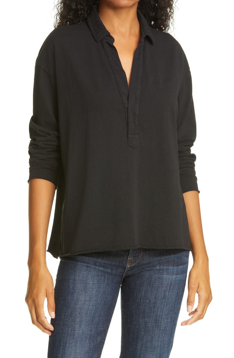 Frank & Eileen Patrick Popover Henley, Main, color, Black