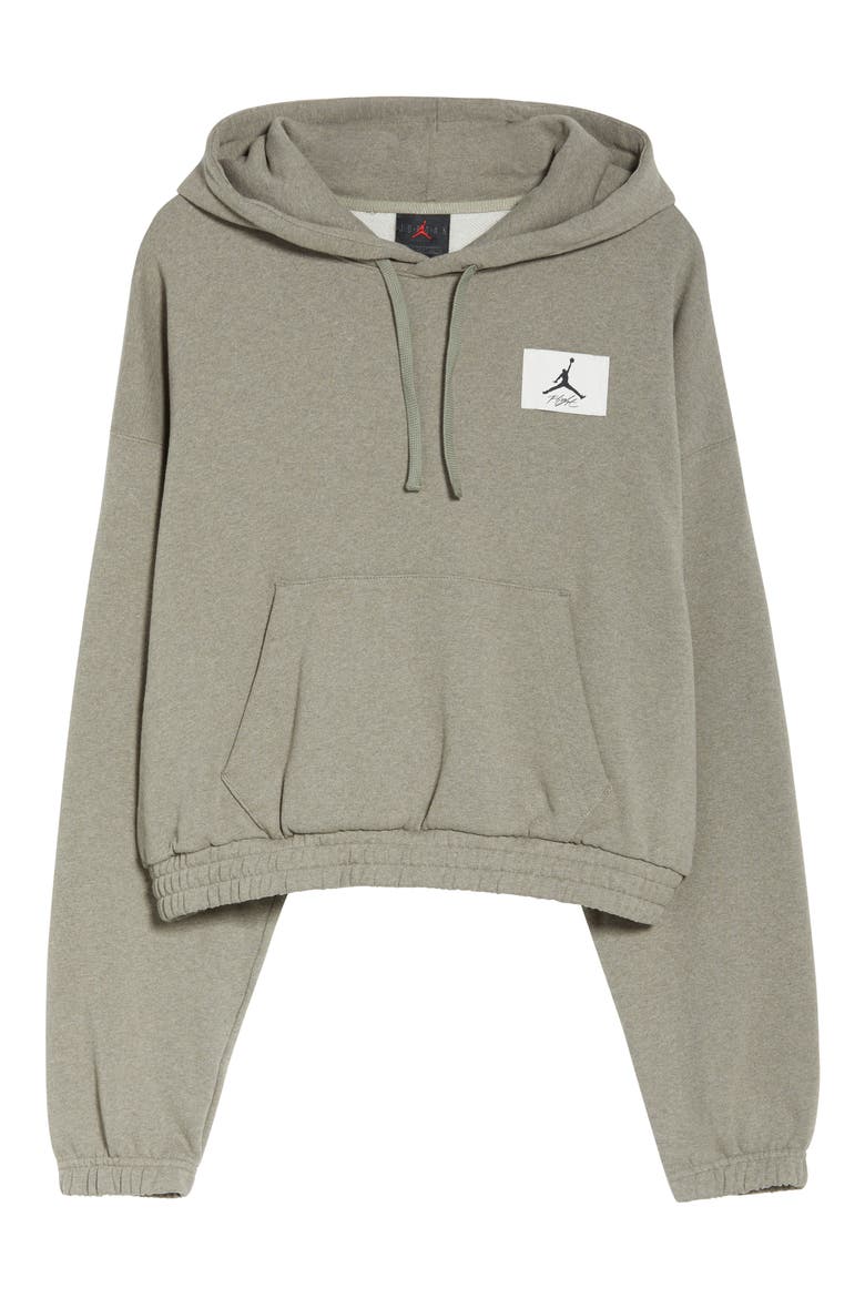 Essentials Fleece Hoodie, Alternate, color, LIGHT ARMY/ SATURN GOLD