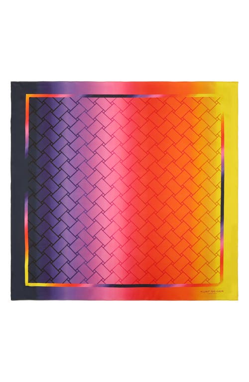 Kurt Geiger London Ombré Print Silk Square Scarf In Multi