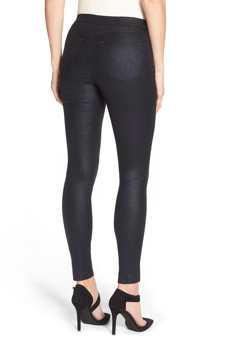 Coated Twill Leggings, Alternate, color, BLACK