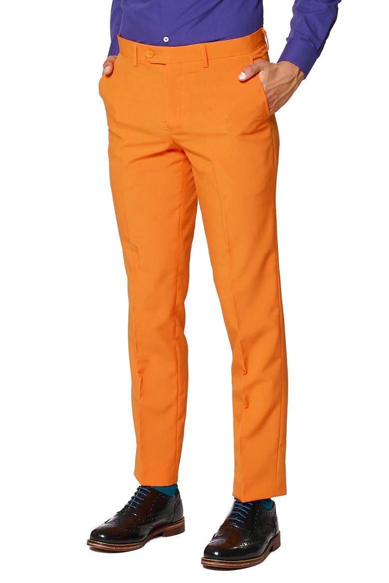 The Orange Slim Fit Two-Piece Suit & Tie Set, Alternate, color, ORANGE