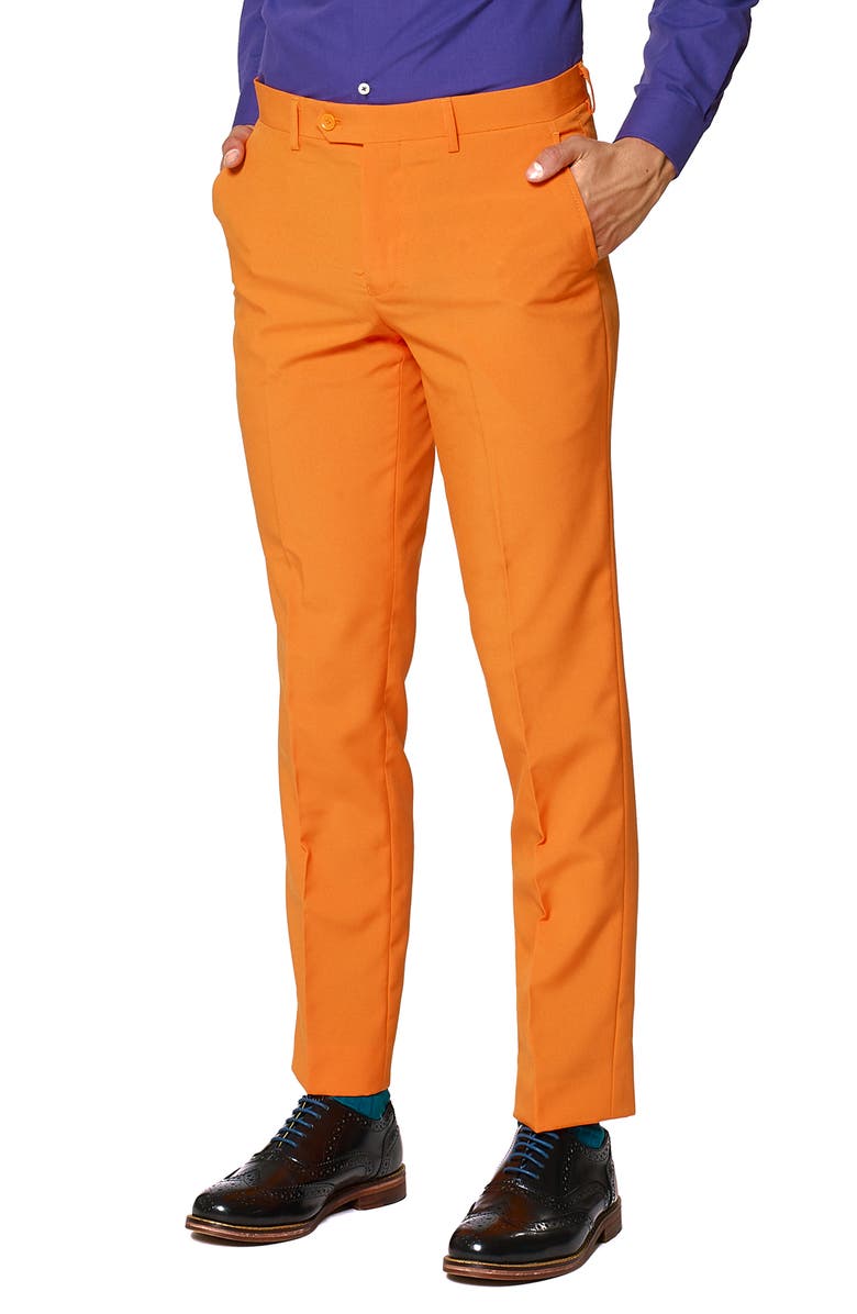 OppoSuits 'The Orange' Trim Fit Two-Piece Suit with Tie, Alternate, color, Orange
