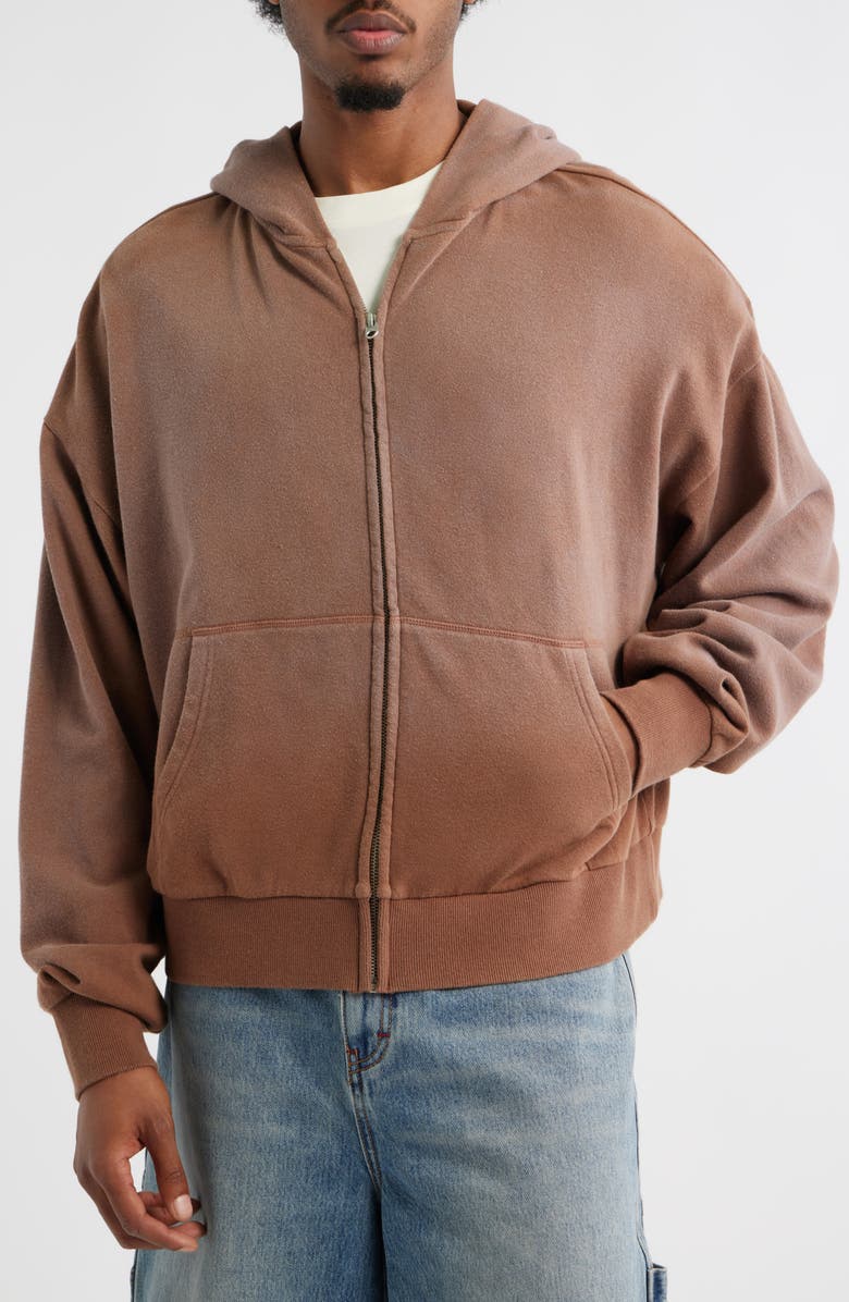 Elwood Beachwood Zip Hoodie, Alternate, color, Brown
