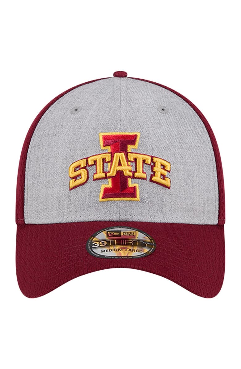 New Era Men's New Era Heather Gray/Cardinal Iowa State Cyclones Two-Tone 39THIRTY Flex Hat, Alternate, color, 