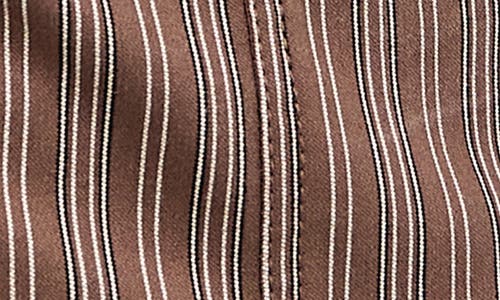 Bdg Urban Outfitters Bengaline Polly Stripe Snap-up Shirt In Brown