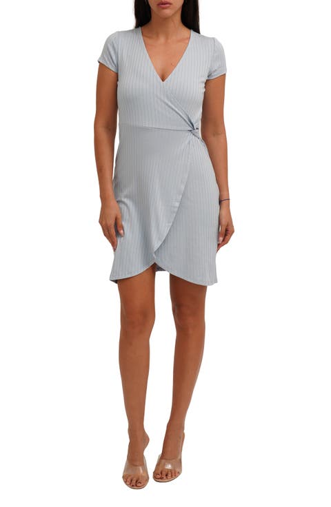Wrap Style Rib Knit Dress