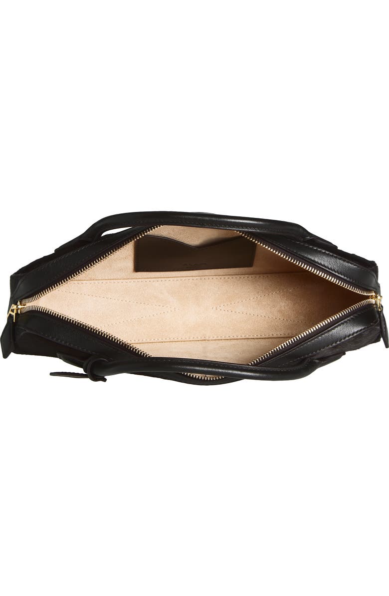 Alaïa Le Teckel Genuine Calf Hair East/West Clutch, Alternate, color, Chocolat