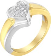 Haus of Brilliance 14K Gold 1/4 Cttw Princess-Cut Diamond Heart Promise Ring
