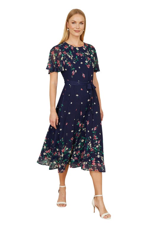 Yumi Daisy Mirror Placement Skater Dress In Brown