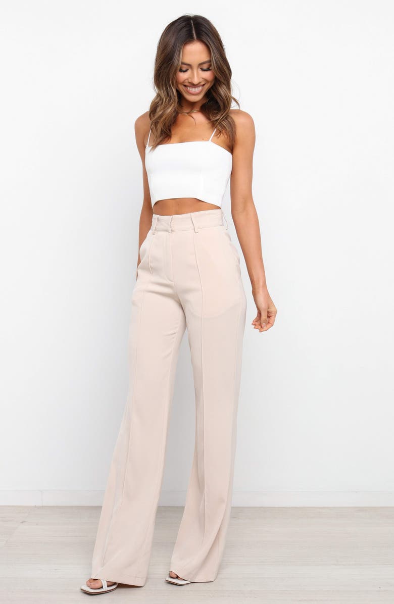 Petal & Pup Burland Wide Leg Pants, Alternate, color, Beige
