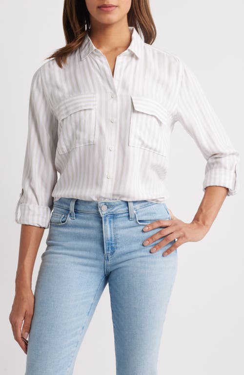 BEACHLUNCHLOUNGE BEACHLUNCHLOUNGE FALLON HIGH-LOW BUTTON-UP SHIRT 