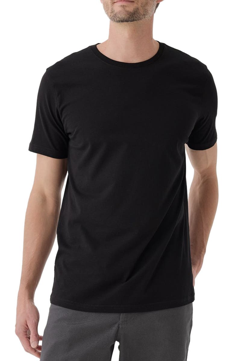 Pact Organic Softspun Crew Neck Tee, Main, color, Black