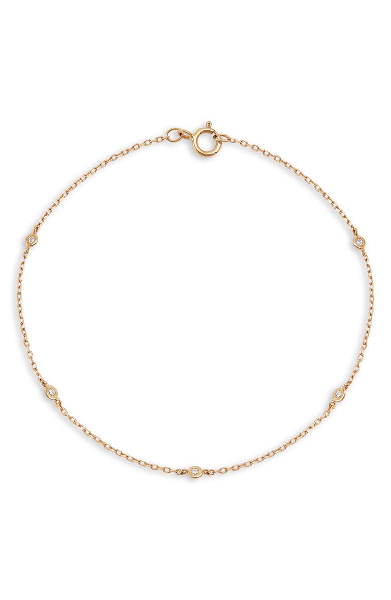 Frankie & Zoe Diamond Station Chain Bracelet, Main, color, Yellow Gold