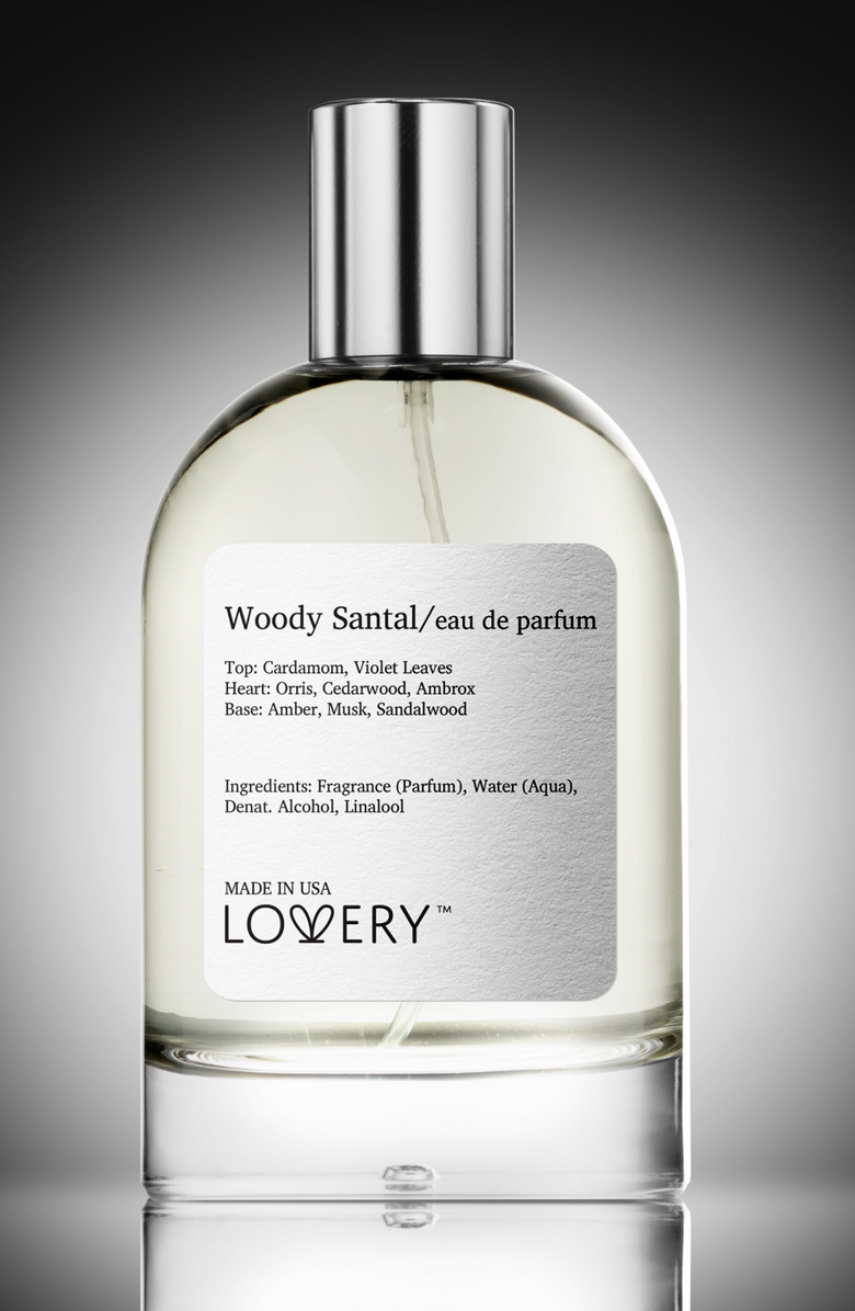 Lovery Woody Santal Eau de Parfum, Made in USA, 3.4 oz, Alternate, color, Silver, White, Cream, Black