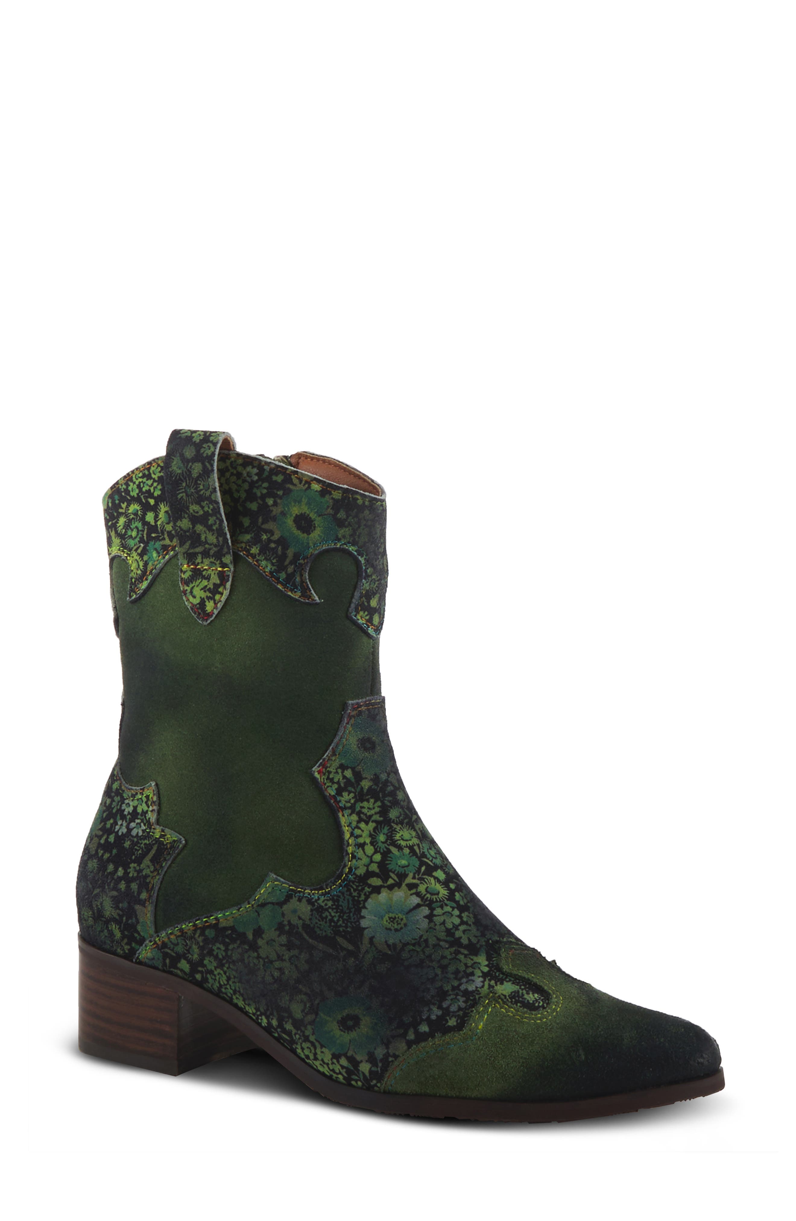 Ladyluck Bootie, Main, color, GREEN MULTI SUEDE