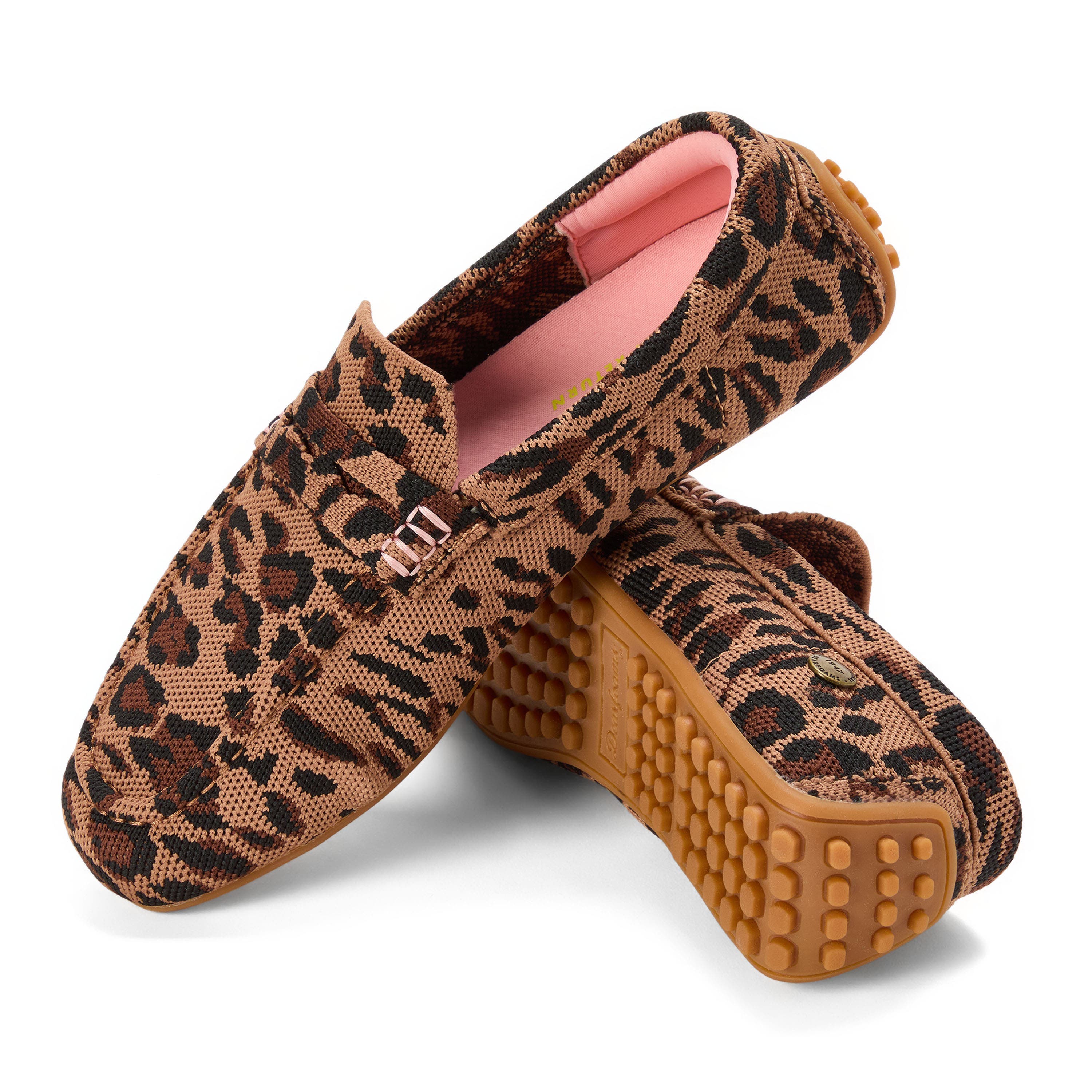 Hazel Stretch Knit Driving Loafer Slipper, Alternate, color, LEOPARD