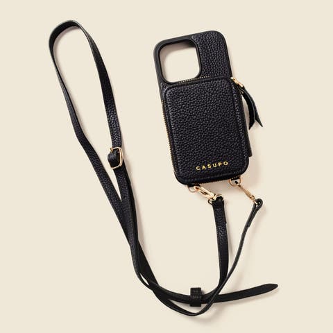 Leather iPhone Case with wallet and crossbody strap (13 Pro Max)