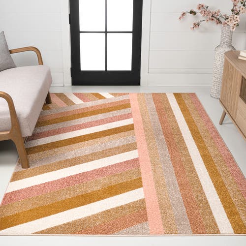 Jonathan Y Retro Rainbow Contemporary Stripe Area Rug