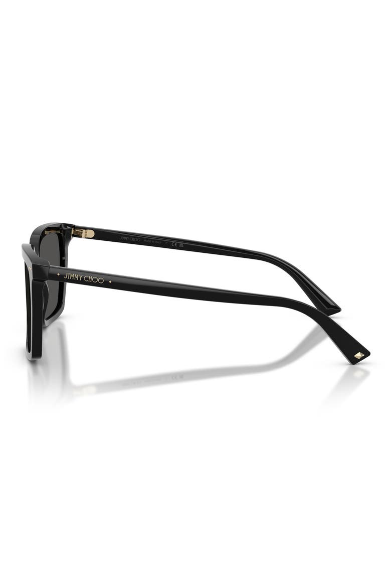 55mm Square Sunglasses, Alternate, color, BLACK / DARK GREY