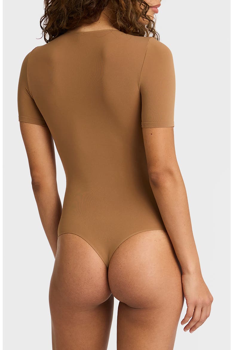 Ballet Short Sleeve Bodysuit, Alternate, color, COCOA