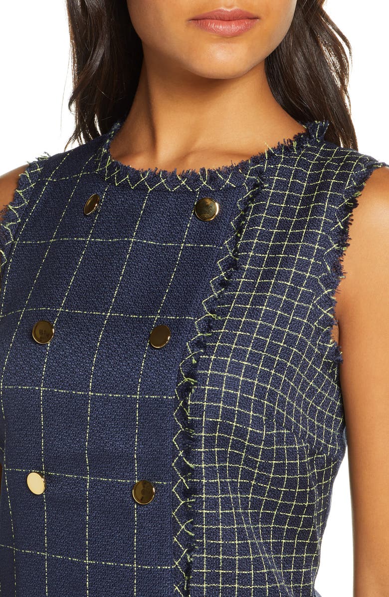 Julia Jordan Double Breasted Tweed Shirtdress, Alternate, color, 