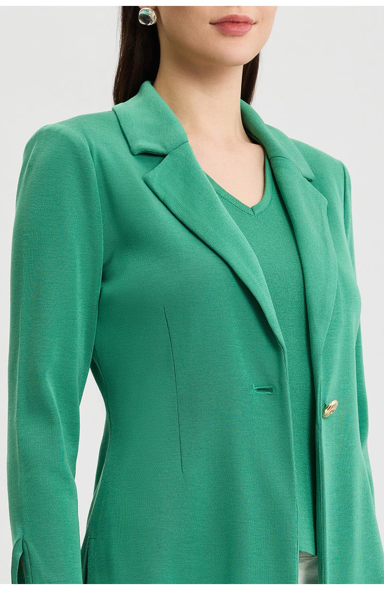 Ming Wang Tailored Single-Button Knit Jacket, Alternate, color, Kelly Green