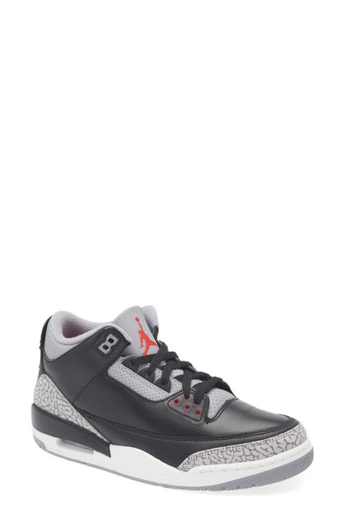 Jordan Air  3 Retro Sneaker In Black/fire Red/cement
