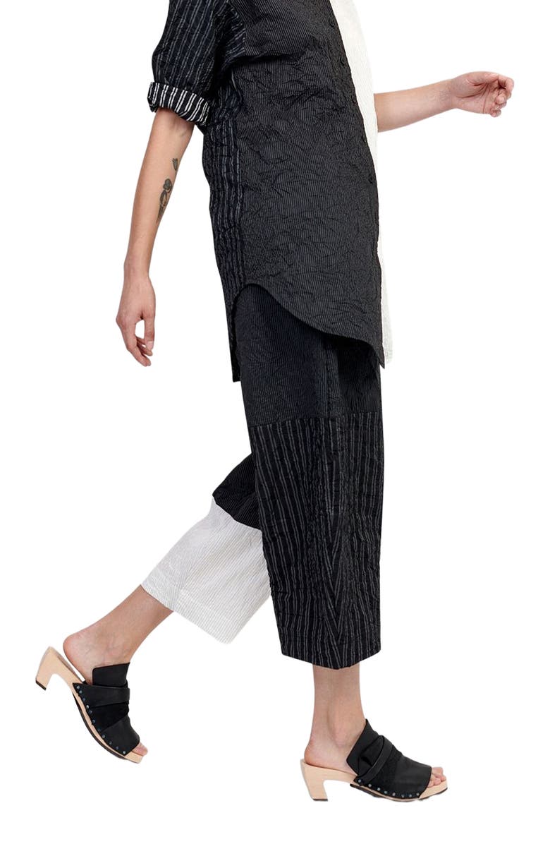 Alembika Patchwork cropped oval silhouette pants, Alternate, color, 