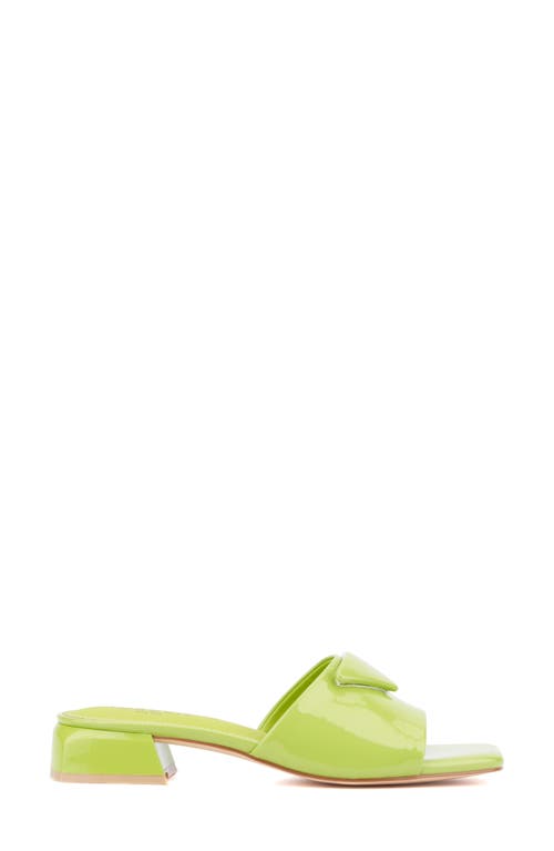 Torgeis Polyanna Block Heel Slide Sandal In Green