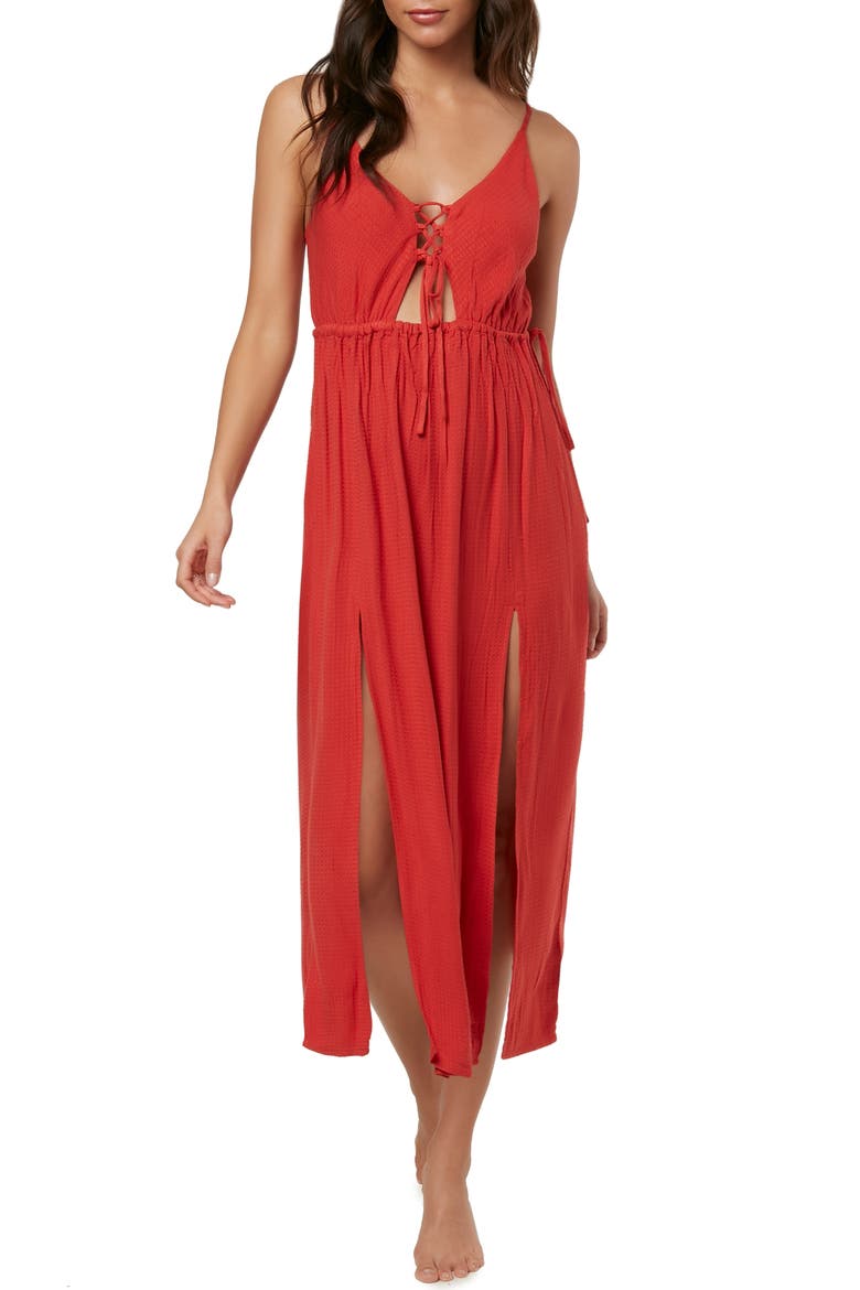 Cory Open Back Cover-Up Midi Dress, Main, color, BAKED APPLE
