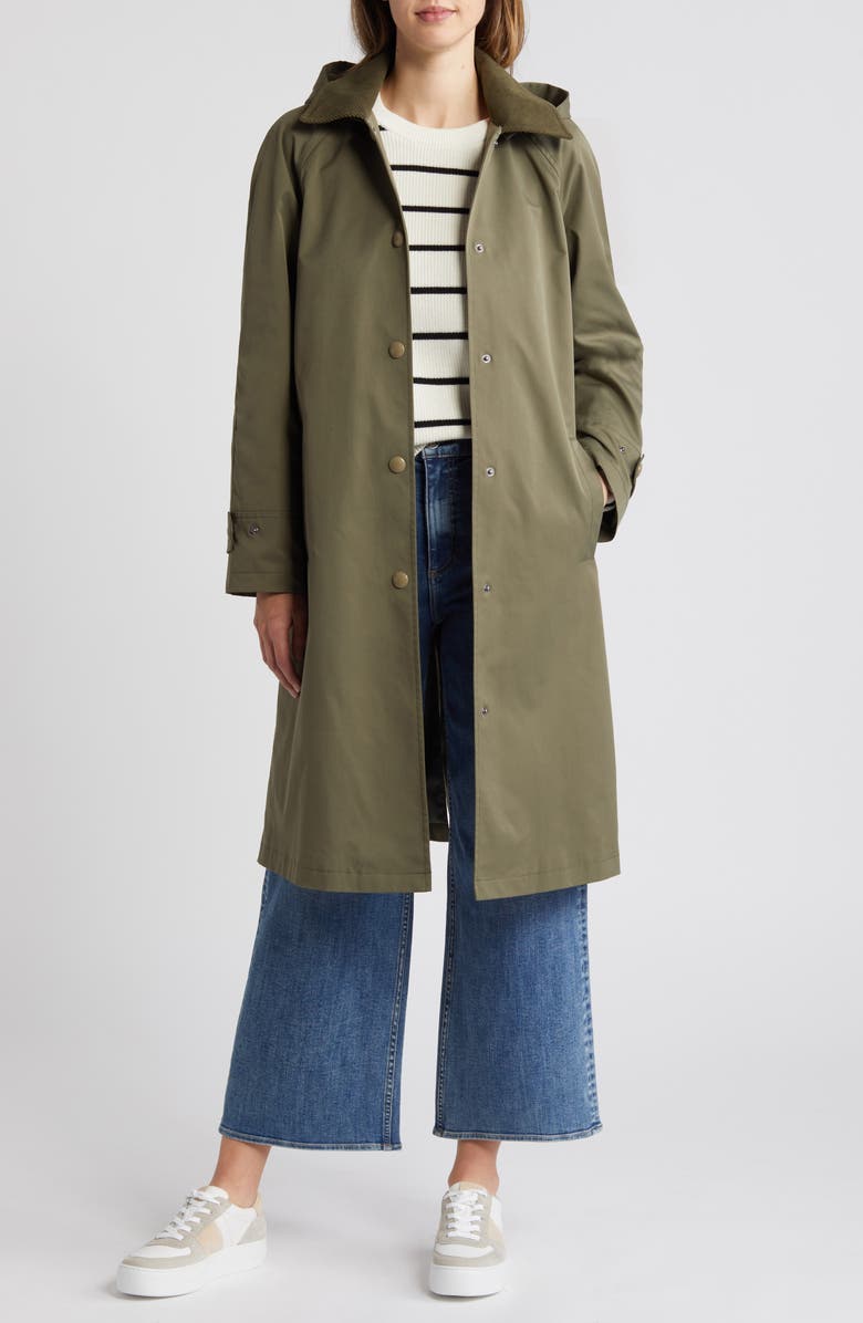 Sam Edelman Mac Longline Coat with Removable Hood, Alternate, color, Loden