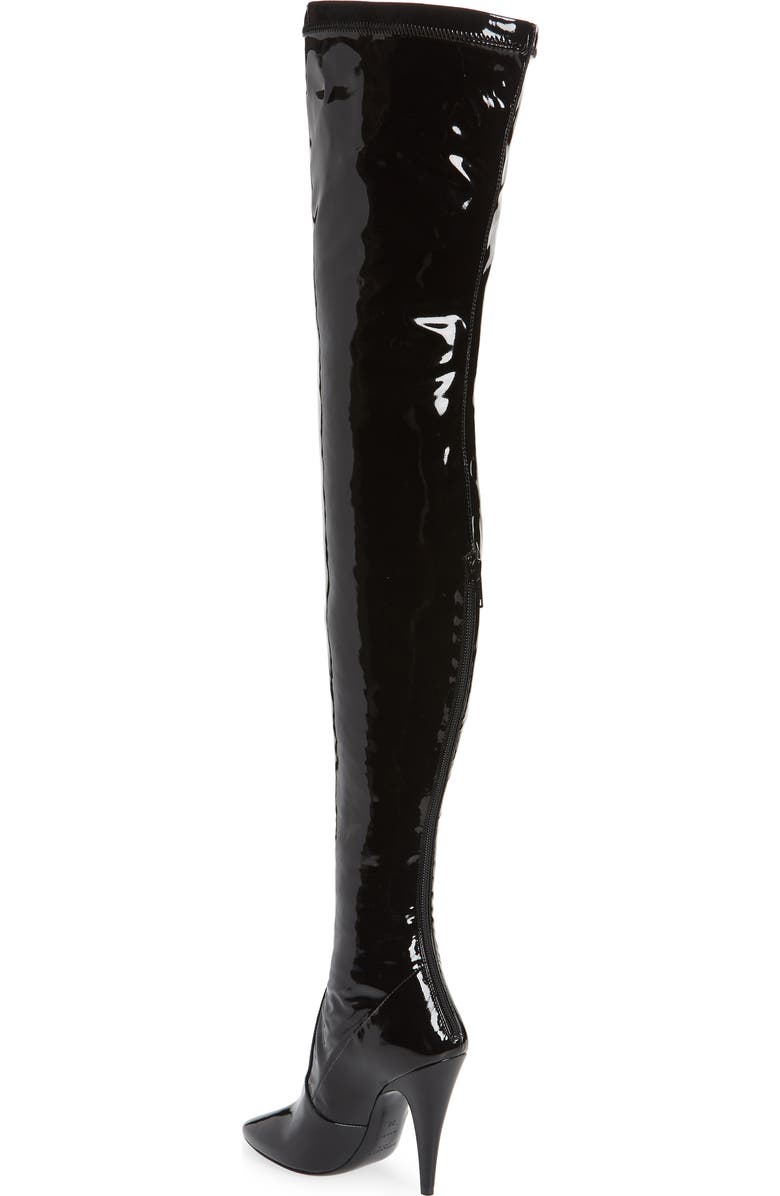Saint Laurent Aylah Pointed Toe Thigh High Boot, Alternate, color,
