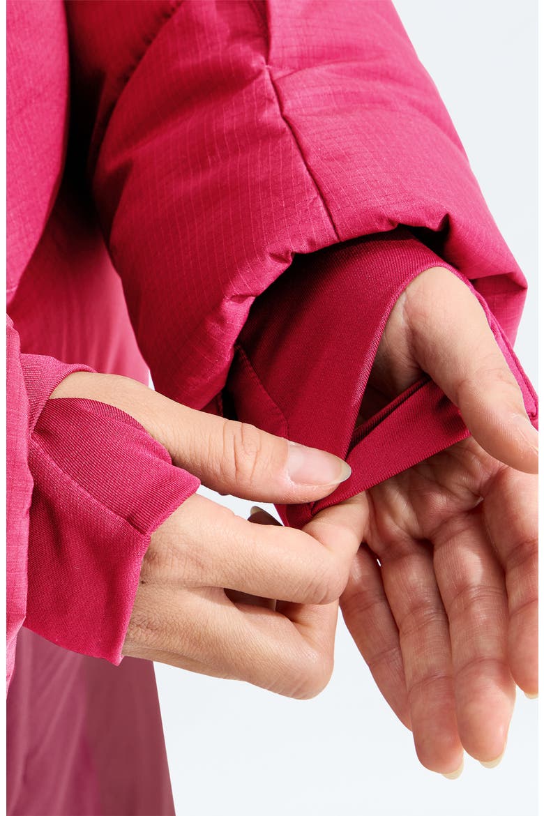 Cold Spell Crop Down Jacket, Alternate, color, LALI GURAN/ BURGUNDY CRUSH