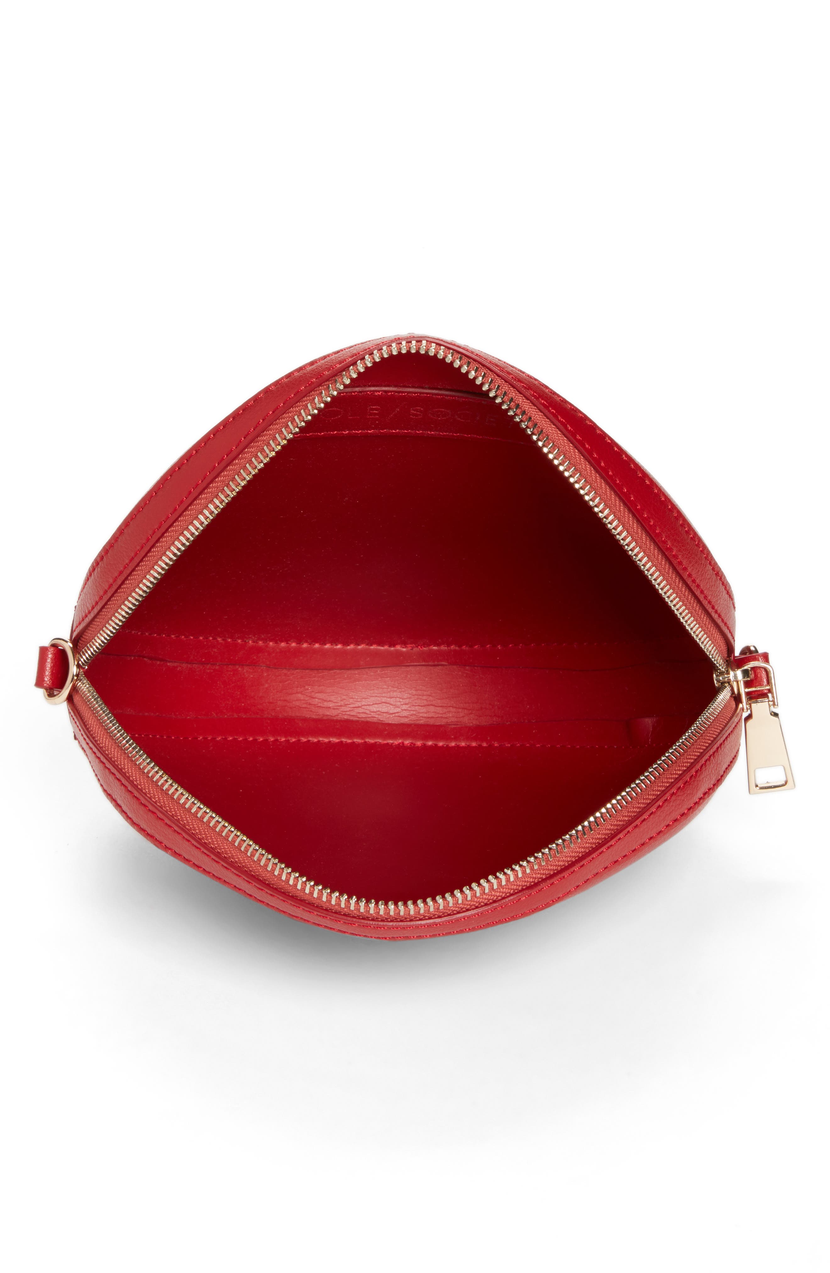 Smooth Circle Crossbody, Alternate, color, CHERRY RED