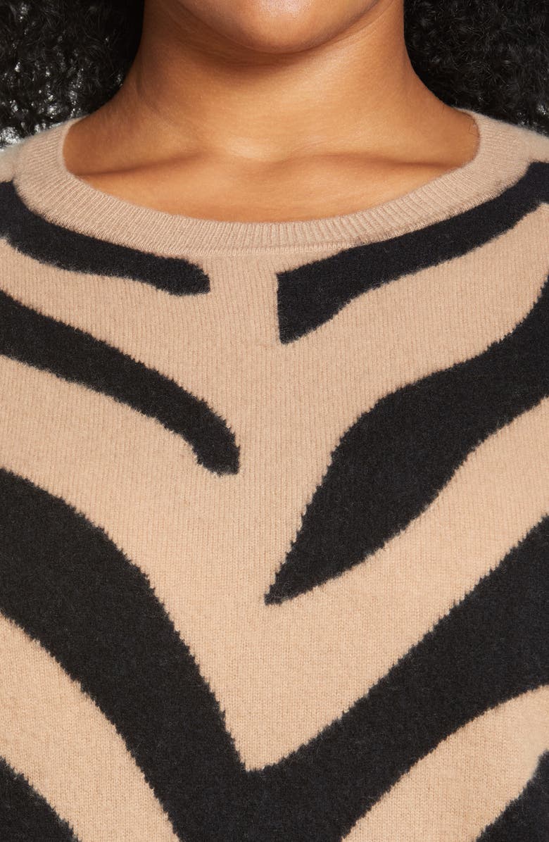 Nordstrom Zebra Pattern Cashmere Sweater, Alternate, color, 