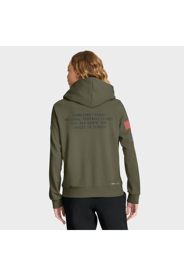 Women's Nike Olive Tennessee Titans 2025 Salute to Service Sideline Standard Issue Dri-FIT Hoodie, Alternate, color, Olive